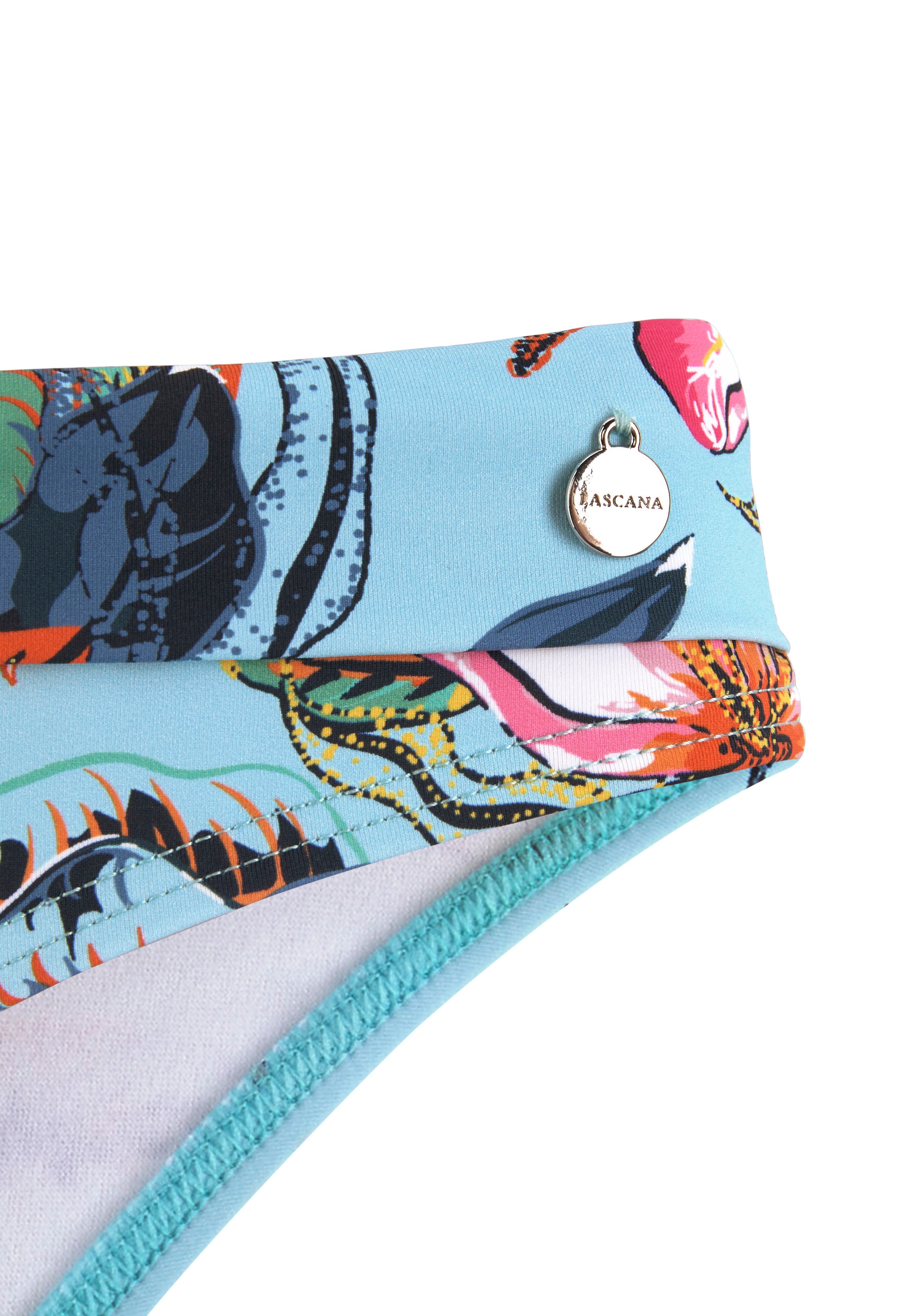 LASCANA Bikini-Hose »Malia«, mit Umschlagbund mit tropischem Print