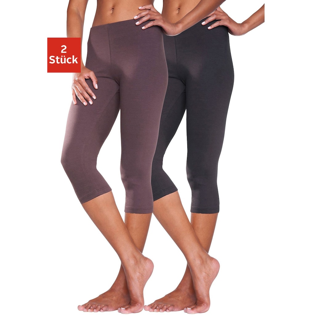 Vivance active Caprileggings, (2er-Pack), mit Gummibund, Loungewear