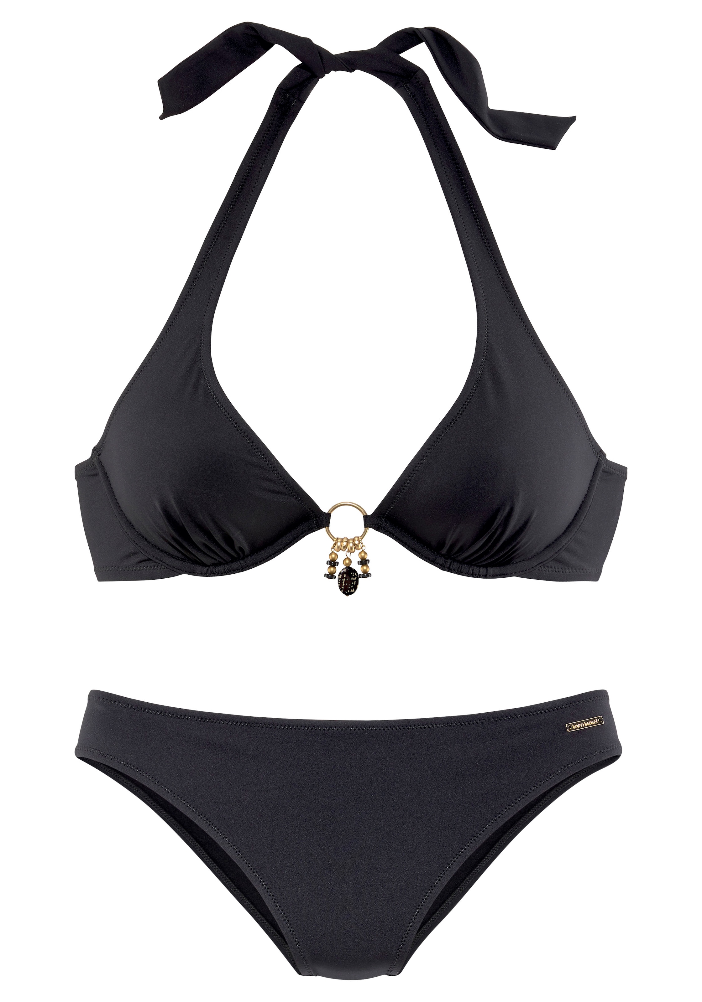 Bruno Banani Bügel-Bikini, mit goldfarben-schwarzenen Accessories