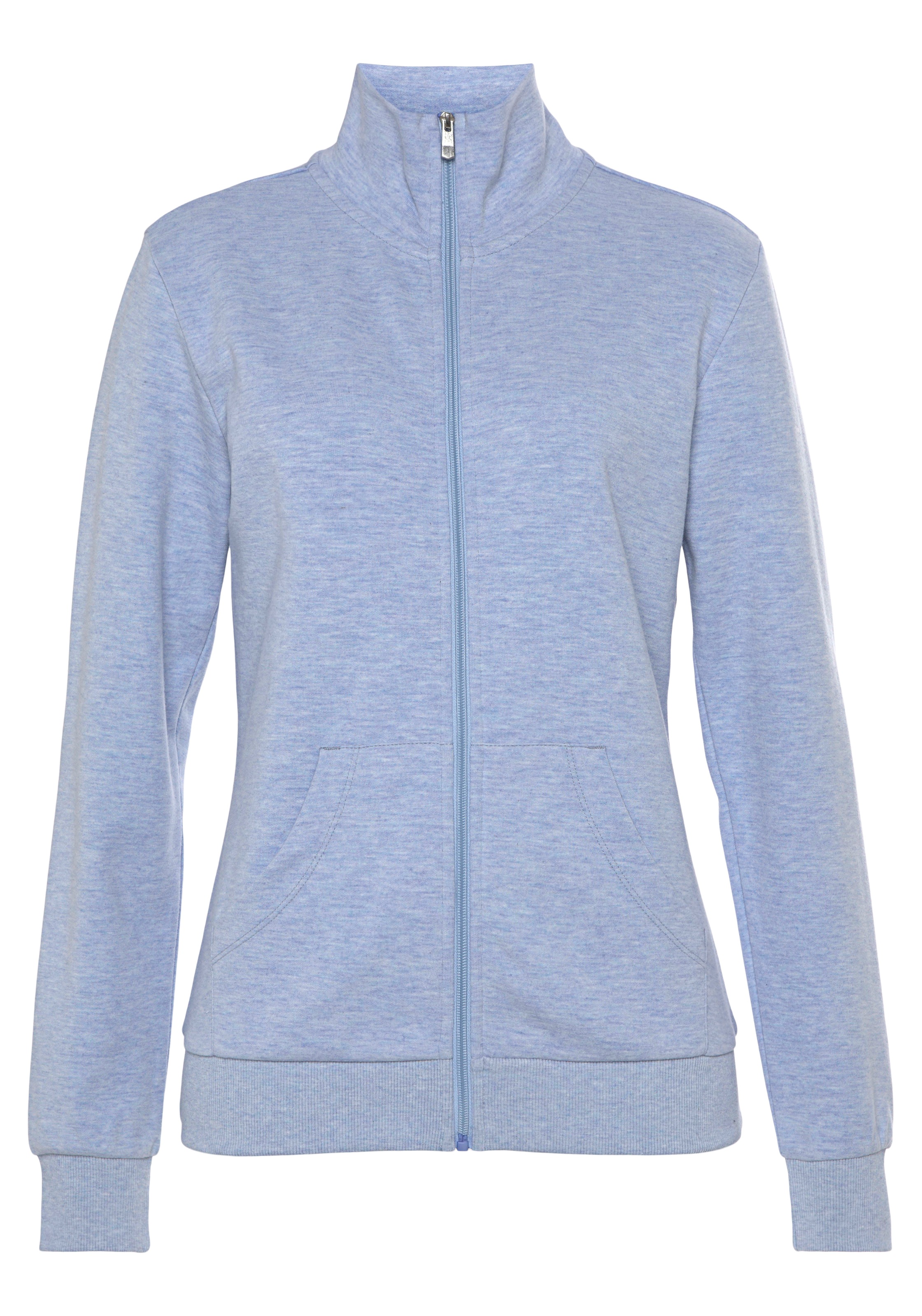 Bench. Loungewear Sweatjacke mit glänzender Logostickerei am Stehkragen, Loungewear