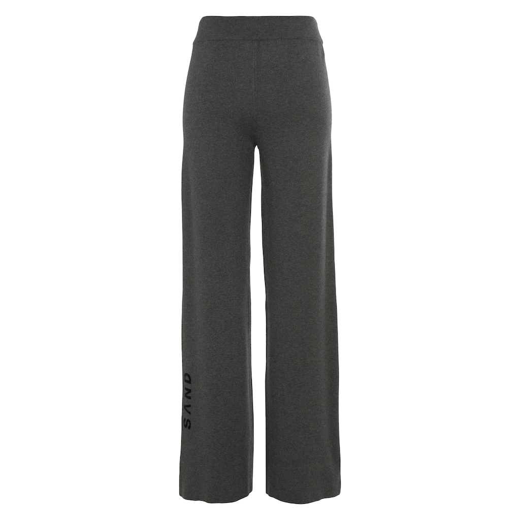 Elbsand Strickhose, mit weitem Bein und eingestricktem Logo, Loungewear