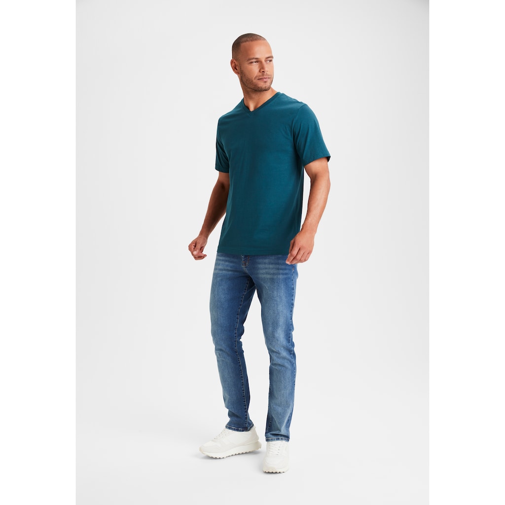 H.I.S T-Shirt, (Packung, 3 tlg.), mit V-Ausschnitt aus Baumwolle, Unterhemd, T-Shirt
