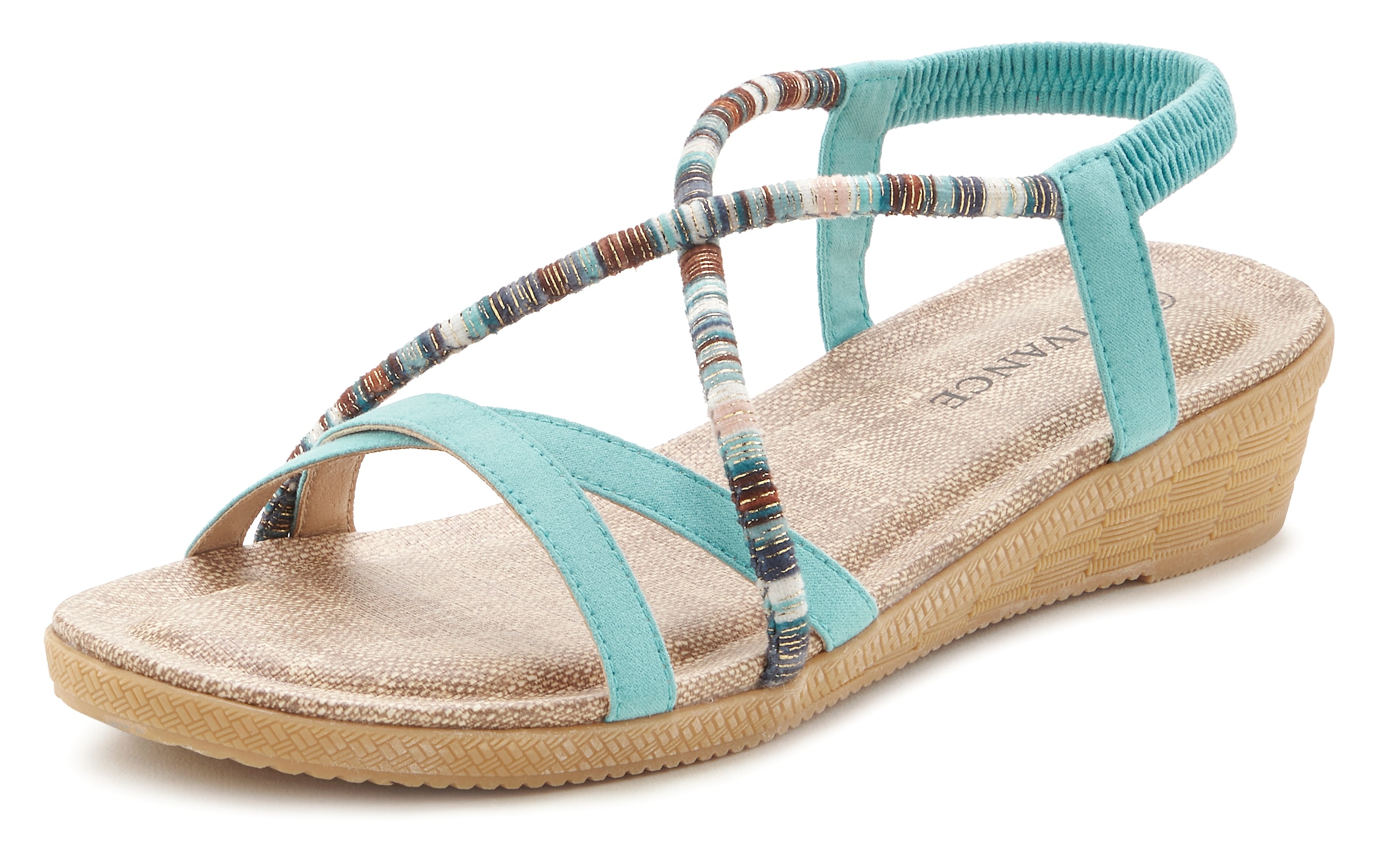 Vivance Sandale »Sommerschuh«, mit dezenten Schmuckelementen, Sandalette, Sommerschuh VEGAN
