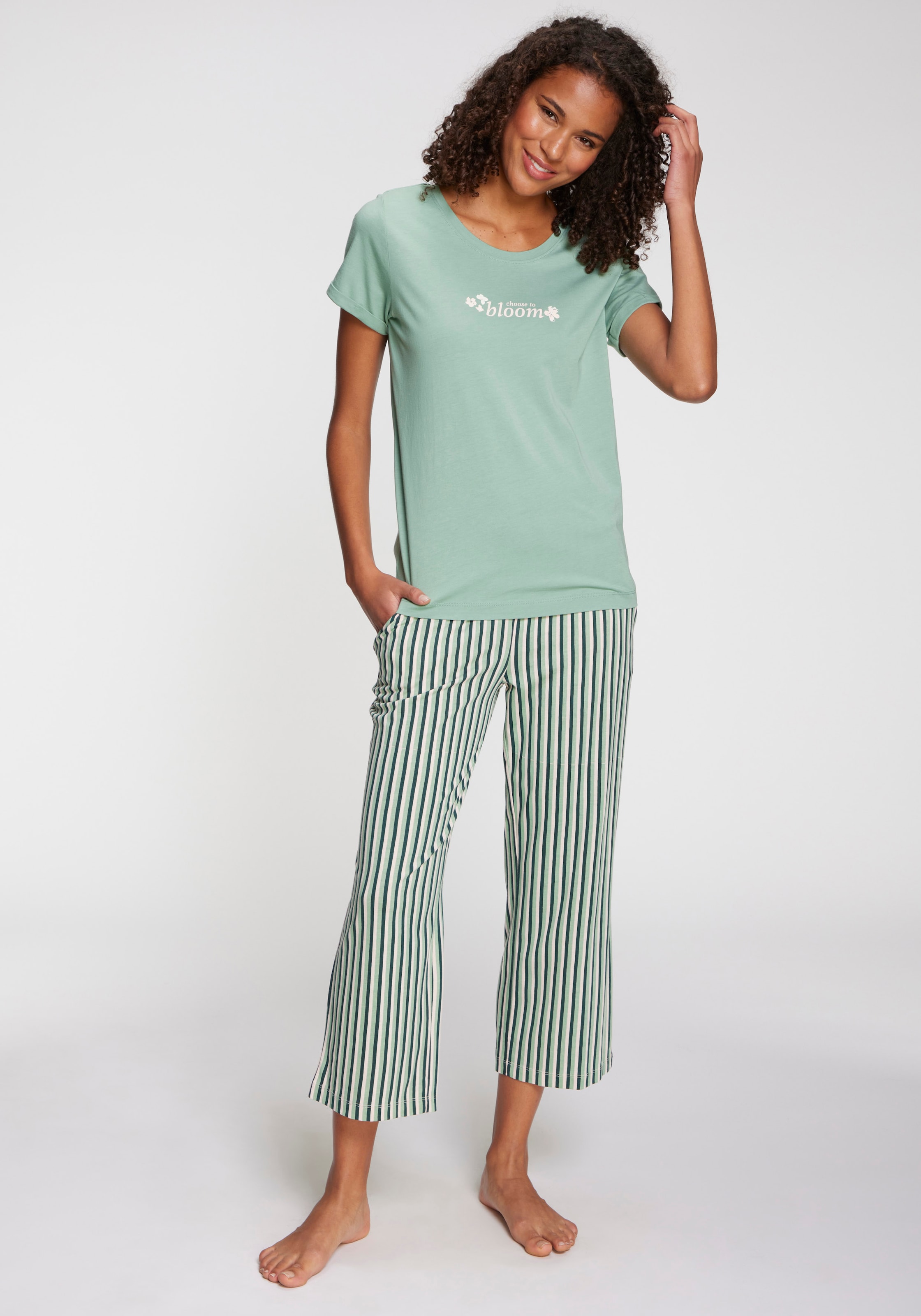 s.Oliver Pyjamaoberteil, Mit kleinem Frontprint