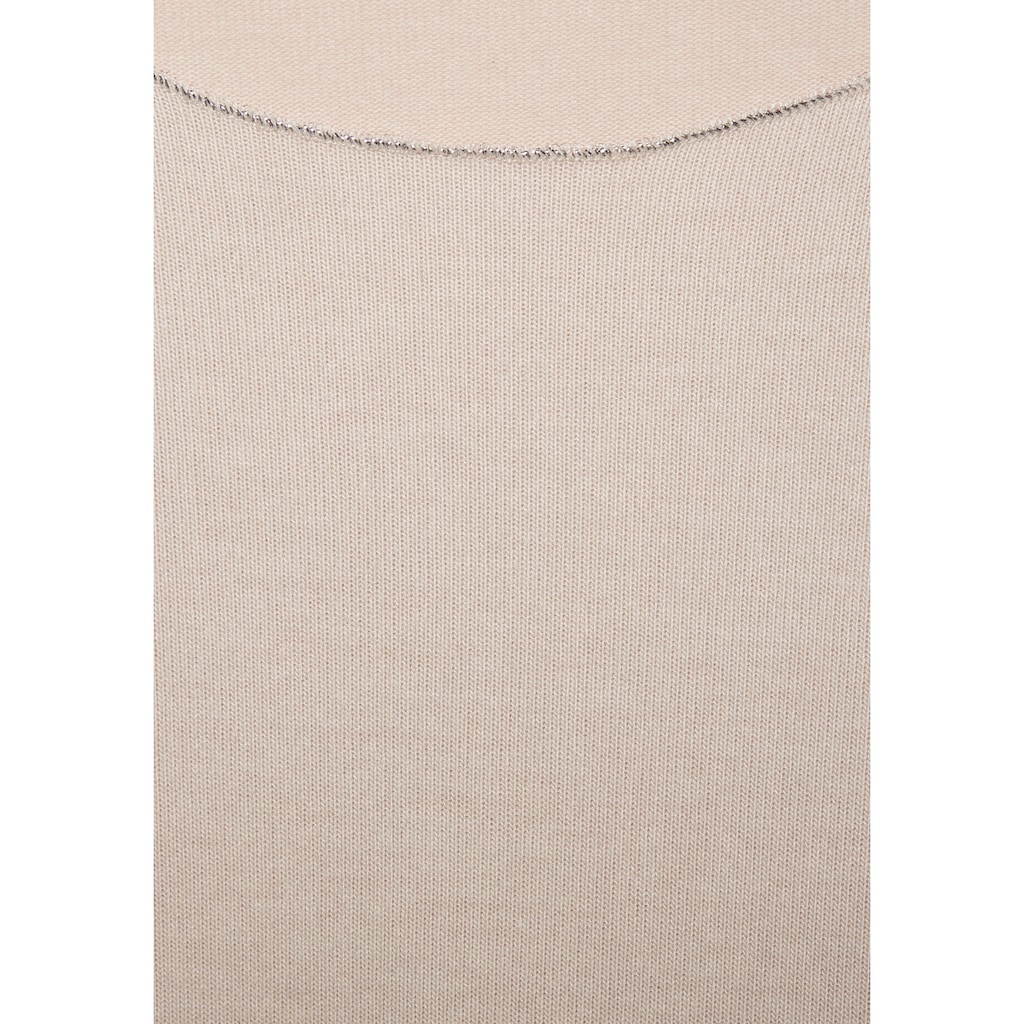 LASCANA Langarmshirt »mit feiner Glitzereinfassung«, aus weichem Viskose-Feinstrick
