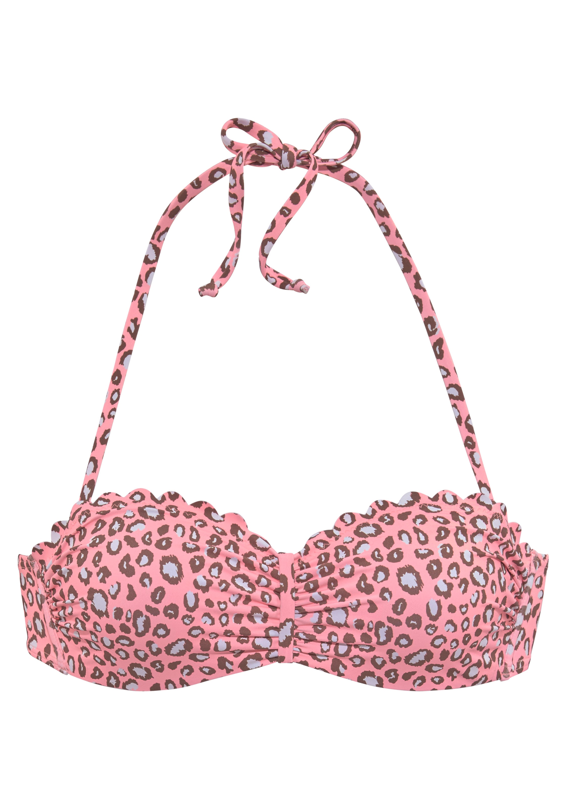 LASCANA Bügel-Bandeau-Bikini-Top »Mae«, farbenfroher Animalprint, wattierte Cups, abnehmbare Träger