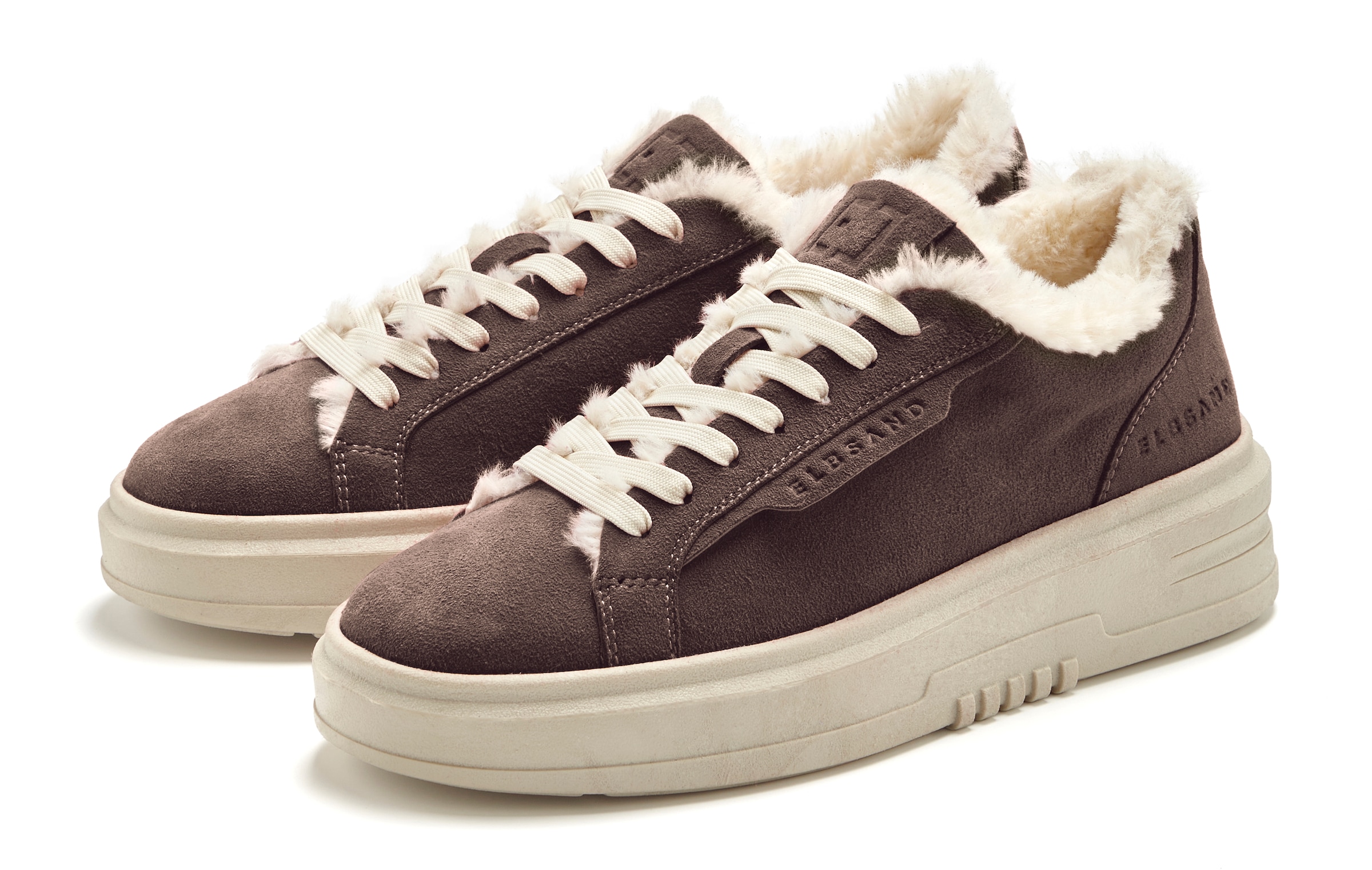 Elbsand Sneakers »Schnürschuh, Turnschuh, Schnürhalbschuh, Freizeitschuh, Ledersneaker«  NOUVEAU en cuir avec doublure chaude douillette et semelle plateforme