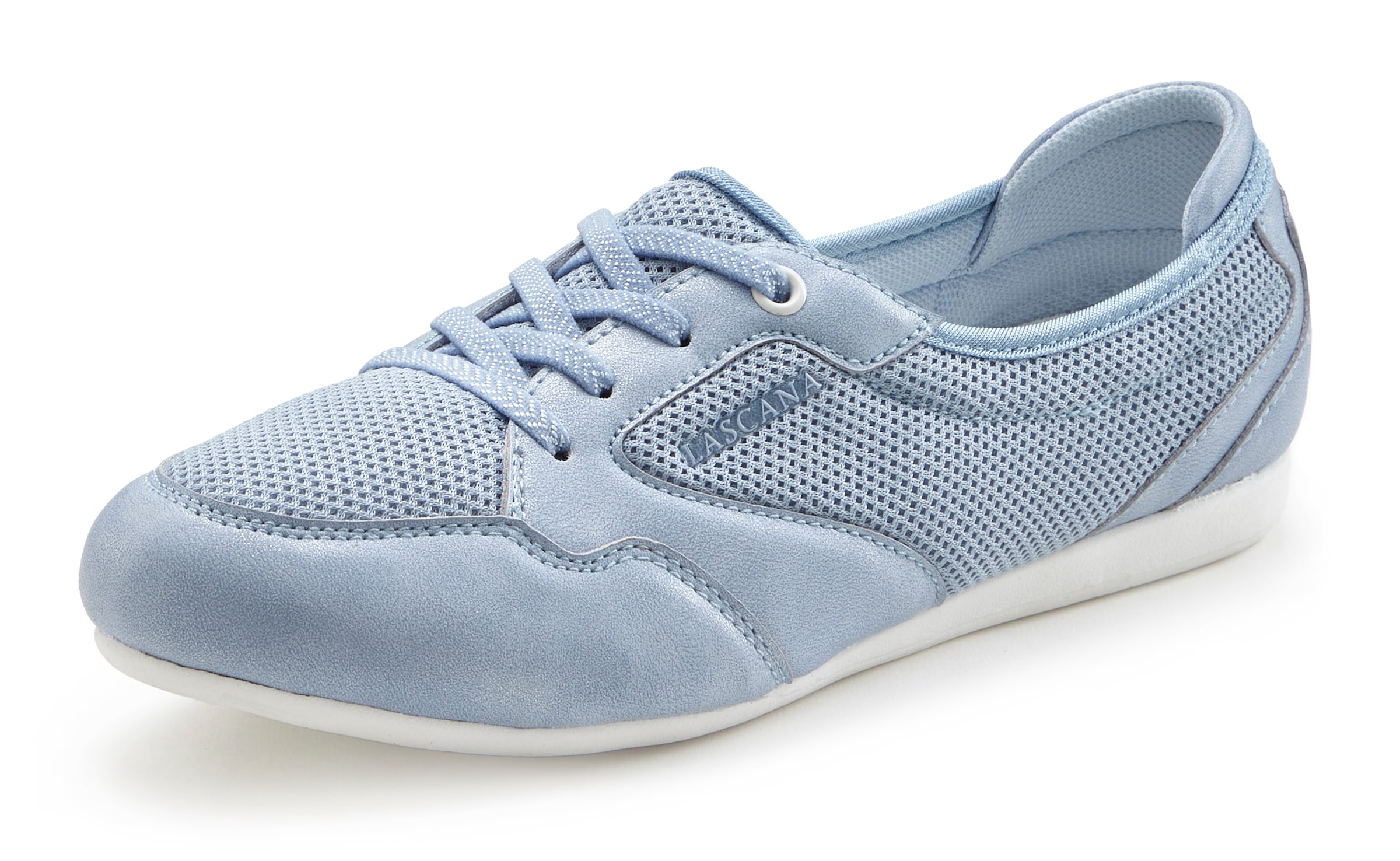LASCANA Sneaker »Freizeitschuh, Halbschuh,«, in modischer Mesh-Optik zum Reinschlüpfen VEGAN