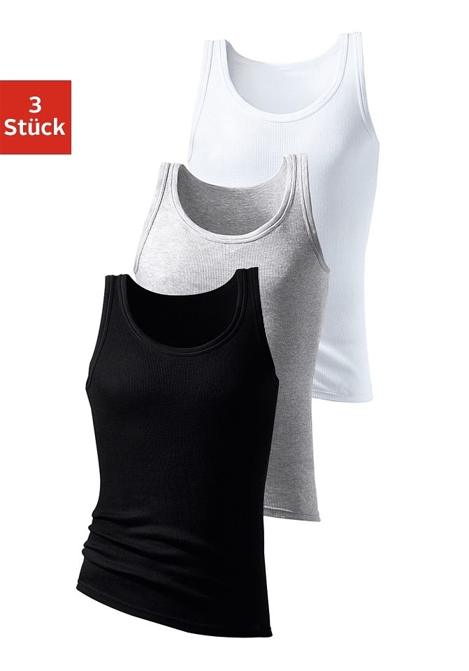 H.I.S Tanktop »Feinripp« Packung, 3 Stk. aus weicher Baumwollqualität