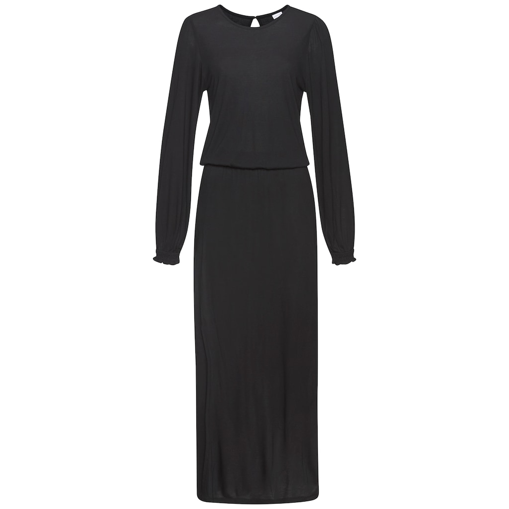 LASCANA Maxikleid, mit seitlichem Schlitz, schlichtes Jerseykleid, Basic