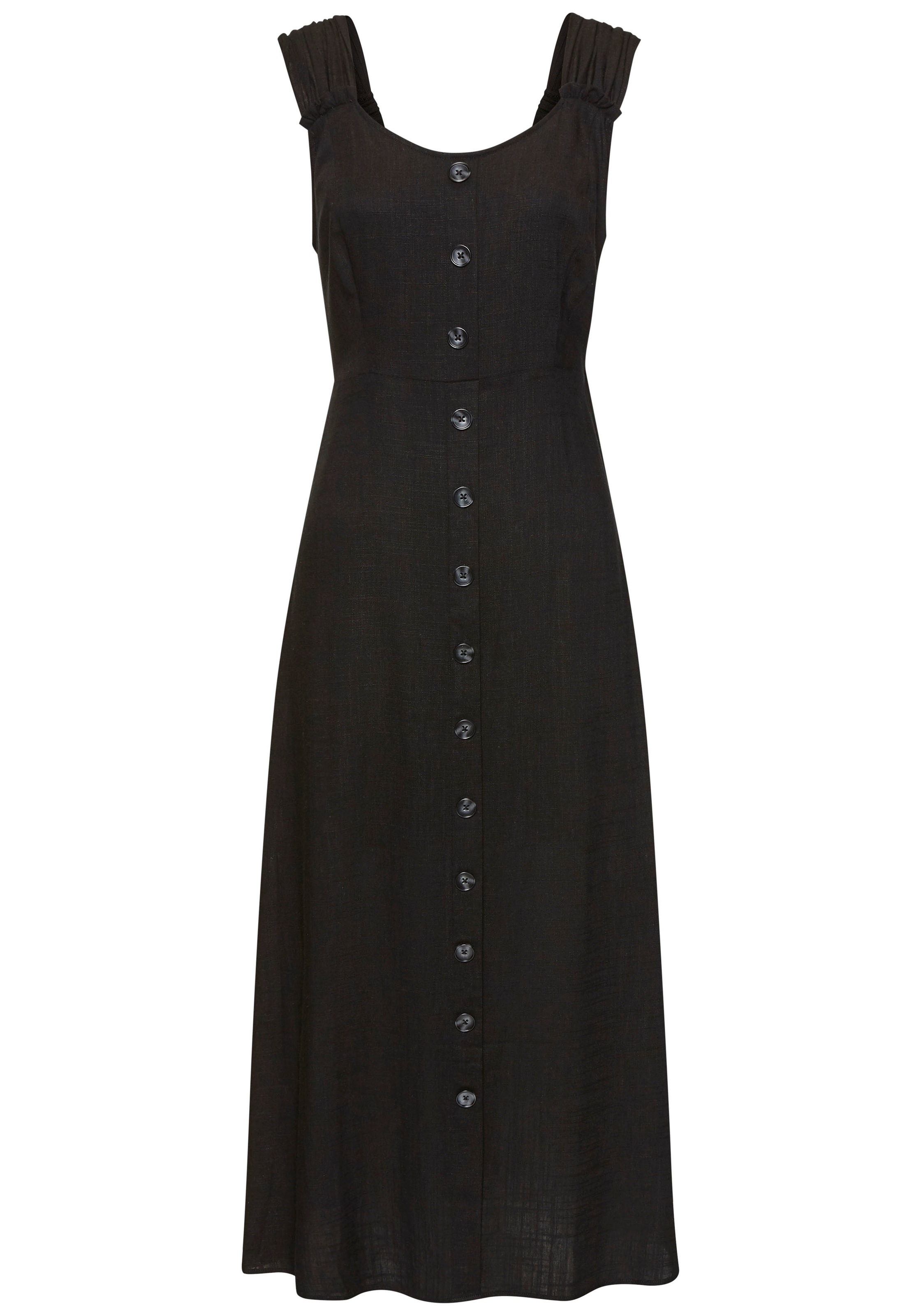 LASCANA Maxikleid mit breiten Trägern aus Webware in Leinenoptik, sommerlich