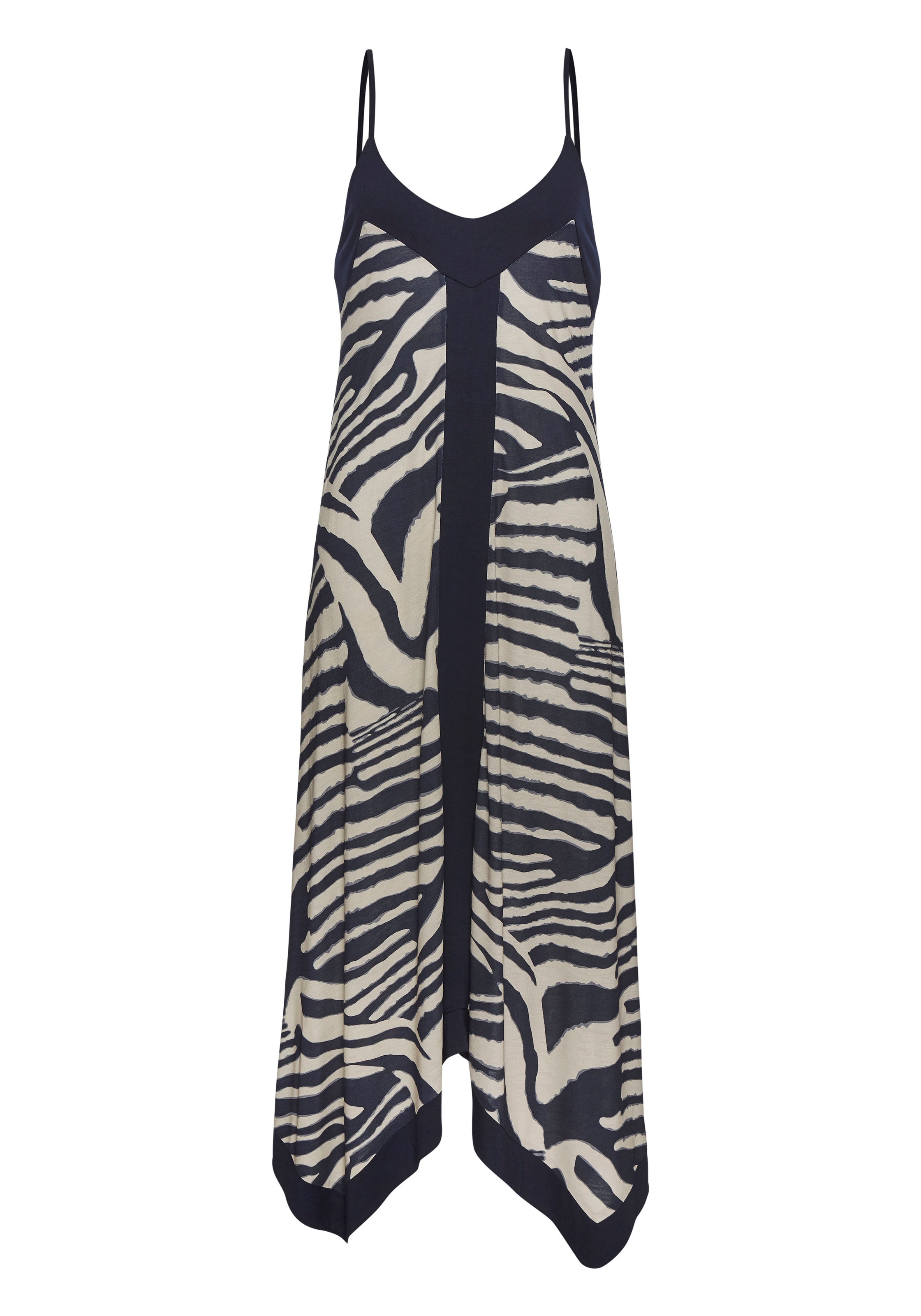 LASCANA Maxikleid mit asymmetrischem Saum, Sommerkleid, Animalprint, modisch