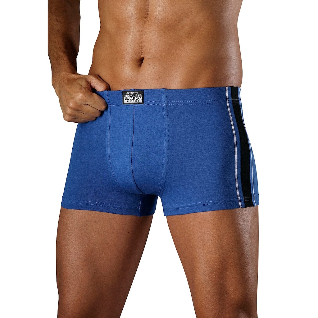 AUTHENTIC UNDERWEAR Boxer »Boxershorts für Herren«, (Packung, 4 St.), mit kontrastfarbigen Streifen seitlich