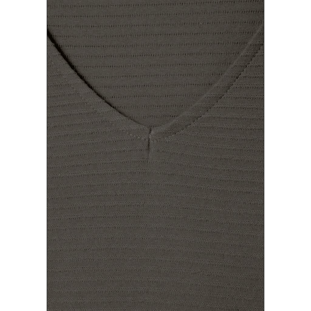 LASCANA Langarmshirt »mit Streifenstruktur«, aus weicher Baumwoll-Qualität