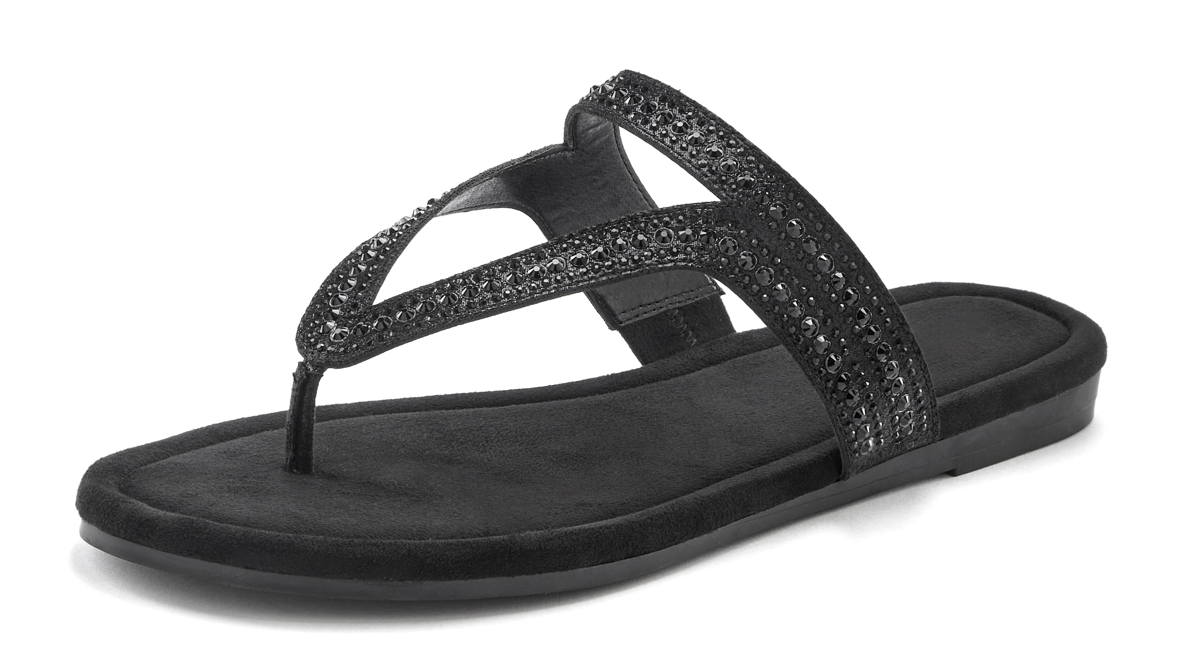 Vivance Pantolette »Mule, Sommerschuh, offener Schuh, Zehentrenner, Sandale,«, mit Schmucksteinchen VEGAN