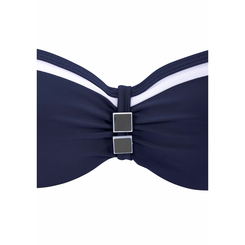 LASCANA Bügel-Bandeau-Bikini, mit Kontrastdetails