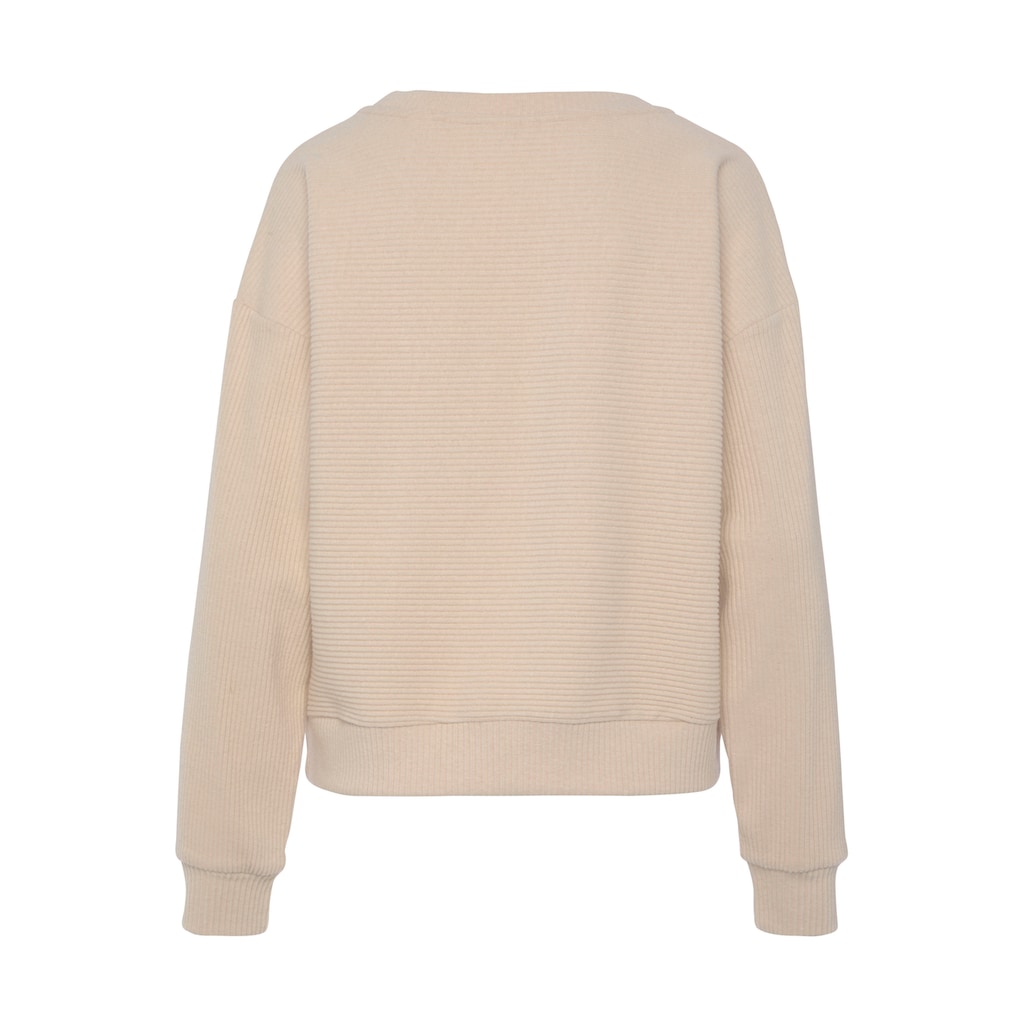 s.Oliver Sweatshirt, aus Ripp-Qualität mit überschnittenen Schultern, Loungewear