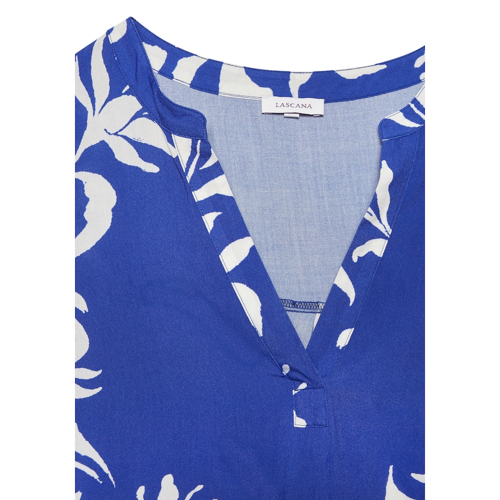 LASCANA Blusentop, mit Blumenprint und V-Ausschnitt, Blusenshirt