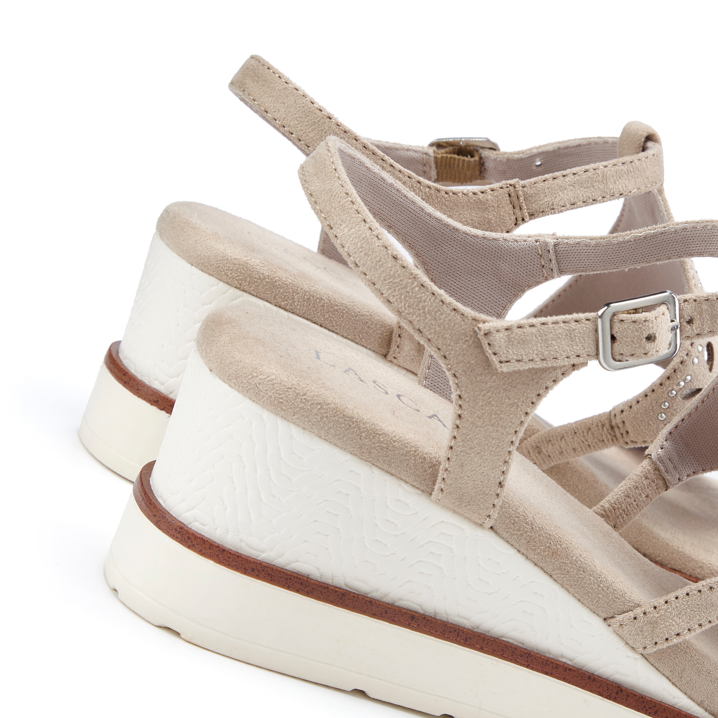 LASCANA Sandalette »Sommerschuh, offener Schuh, Sandale, Keilsandalette,«  mit Keilabsatz gepolsterter Innensohle VEGAN