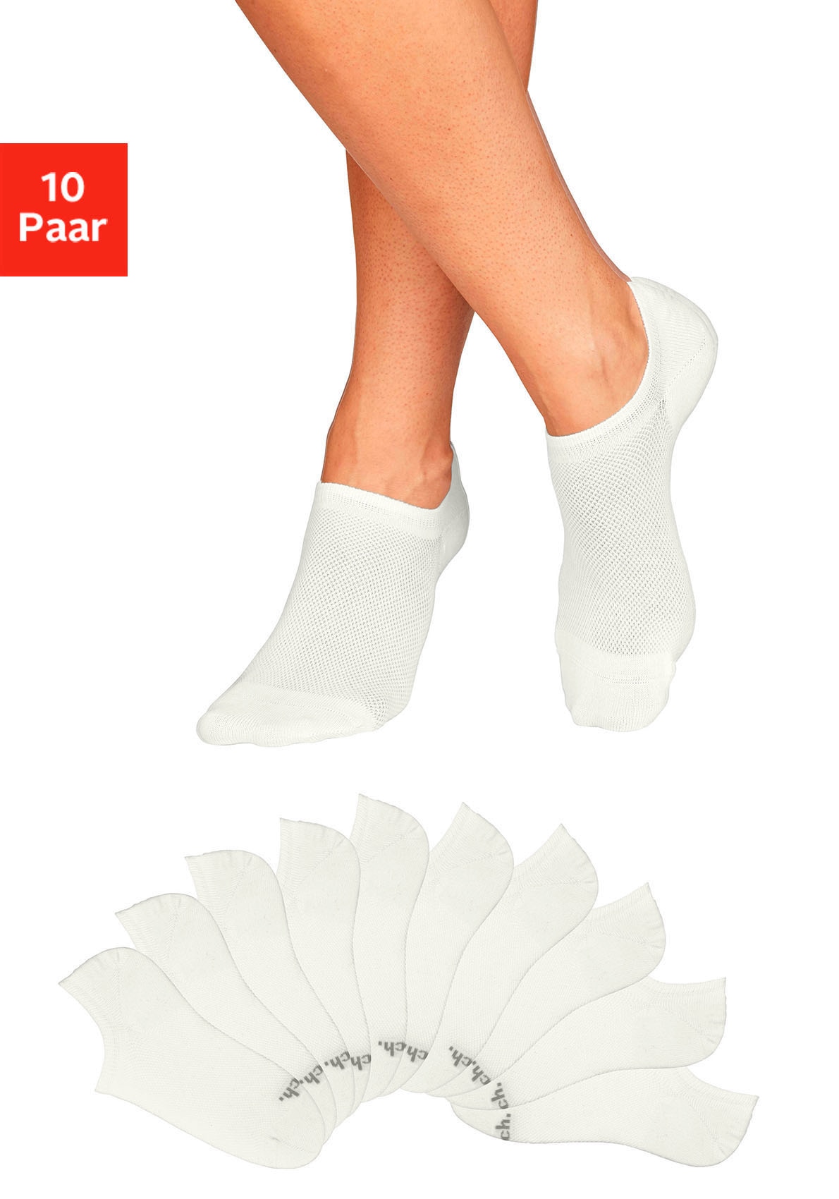 Bench. Sneakersocken Packung, 10 Stk. tlg. mit Pikeestruktur