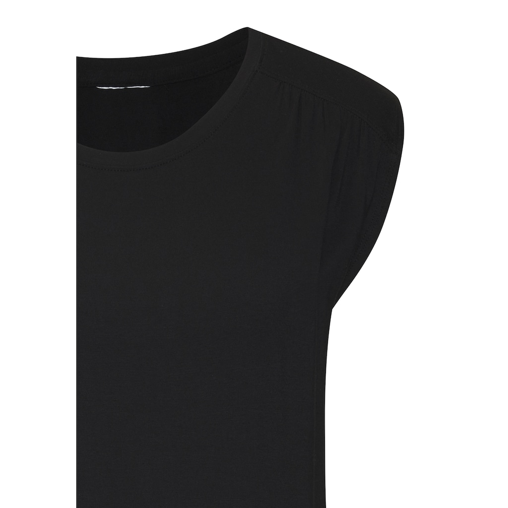 LASCANA Shirttop »mit dekorativer Schulterraffung«, aus weichem Viskose-Stretch