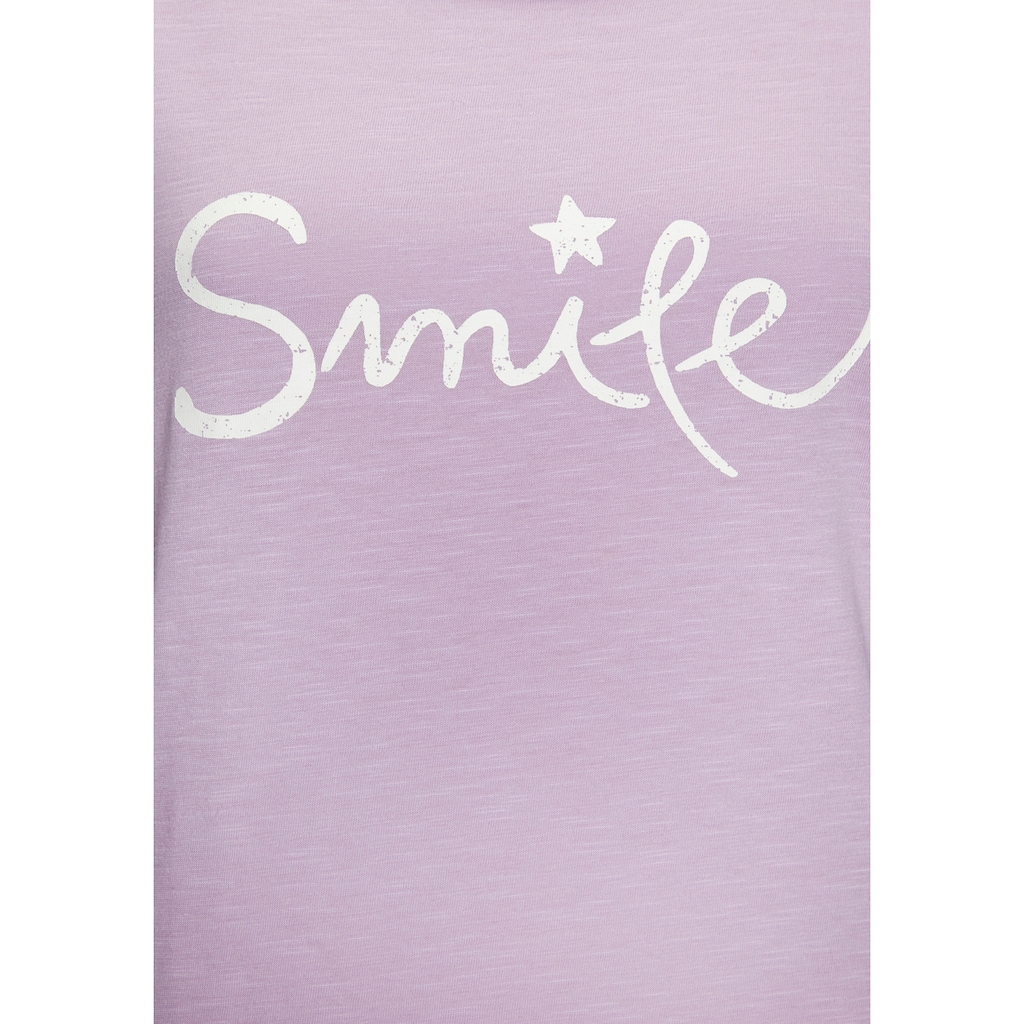 Beachtime T-Shirt »mit Frontdruck "Smile"«, aus weicher Baumwoll-Qualität