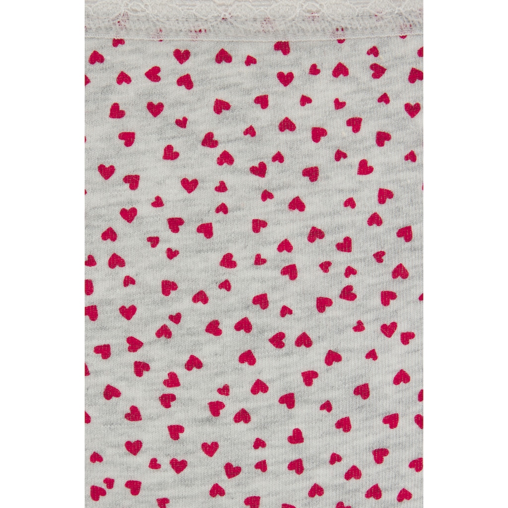 LASCANA String, (5er-Pack), mit süssen Herzchen-Prints und aus elastischer Baumwoll-Qualität
