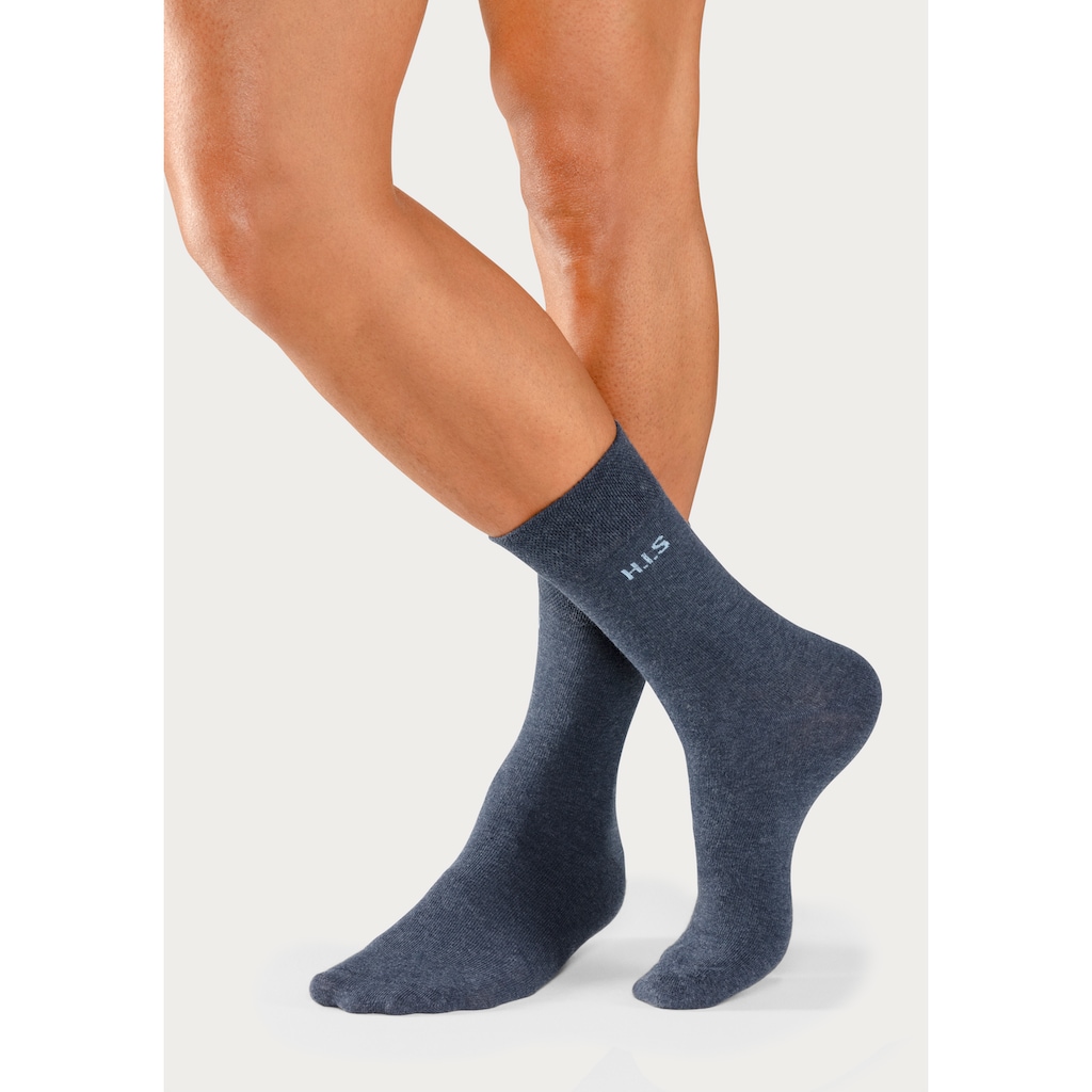 H.I.S Socken, (Packung, 4 Paar), mit druckfreiem Bündchen