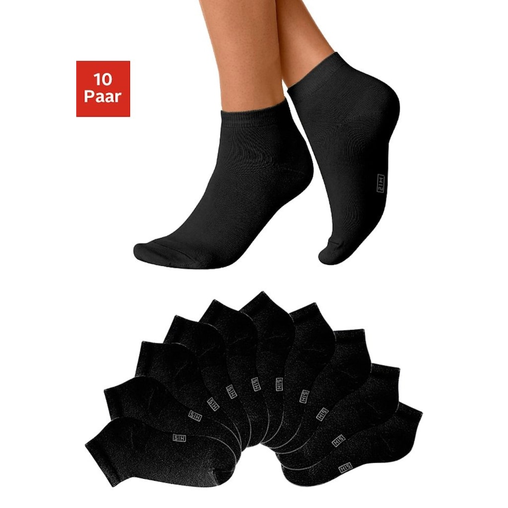 H.I.S Kurzsocken, (Packung, 10 Paar), mit verstärkter Ferse und Spitze