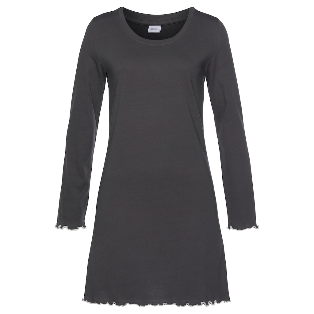 LASCANA Sleepshirt, mit Wellensaum