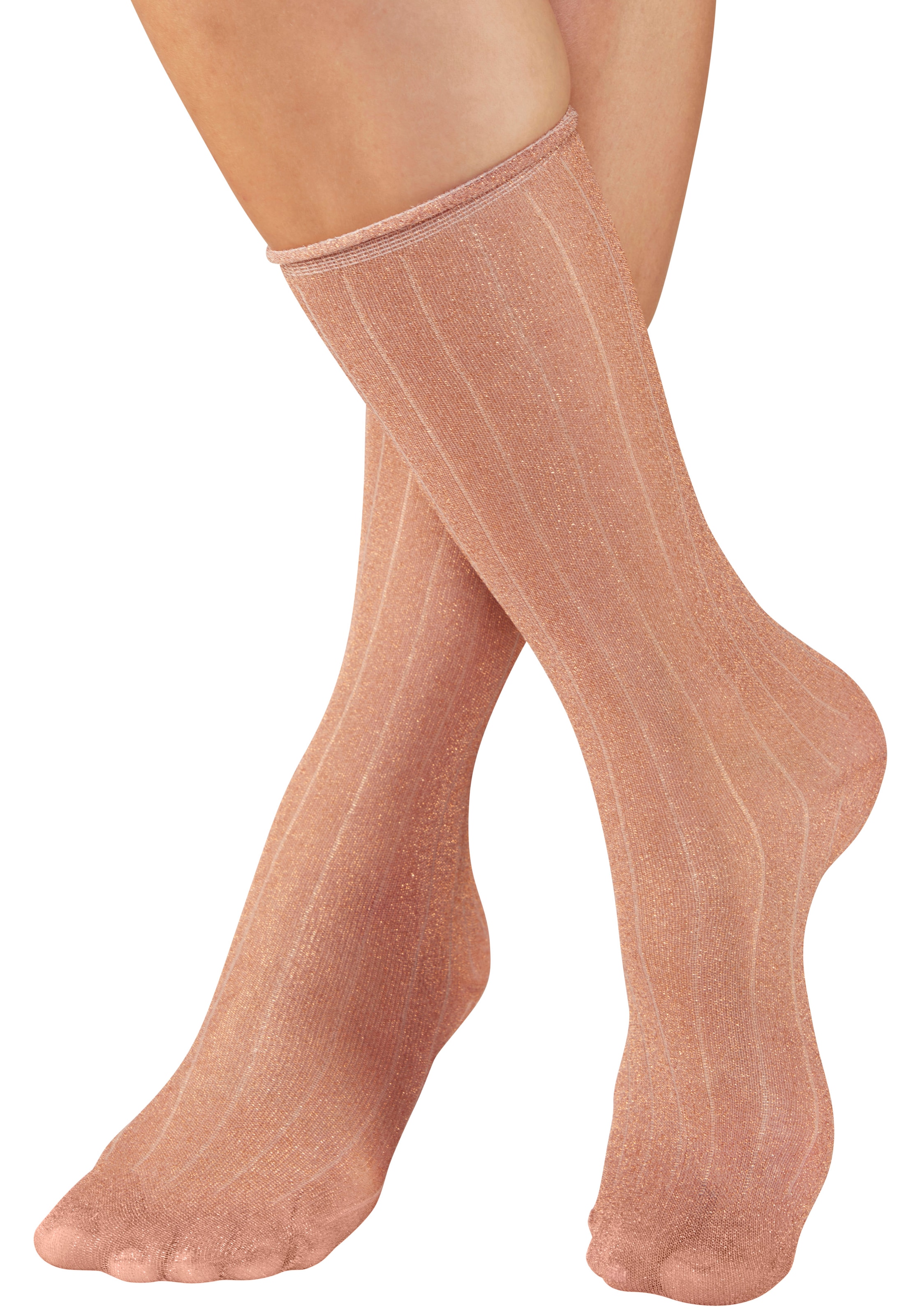 Copenhagen Studios Chaussettes longues Paquet, 2 Couple tlg. transparent und mit Glitzer