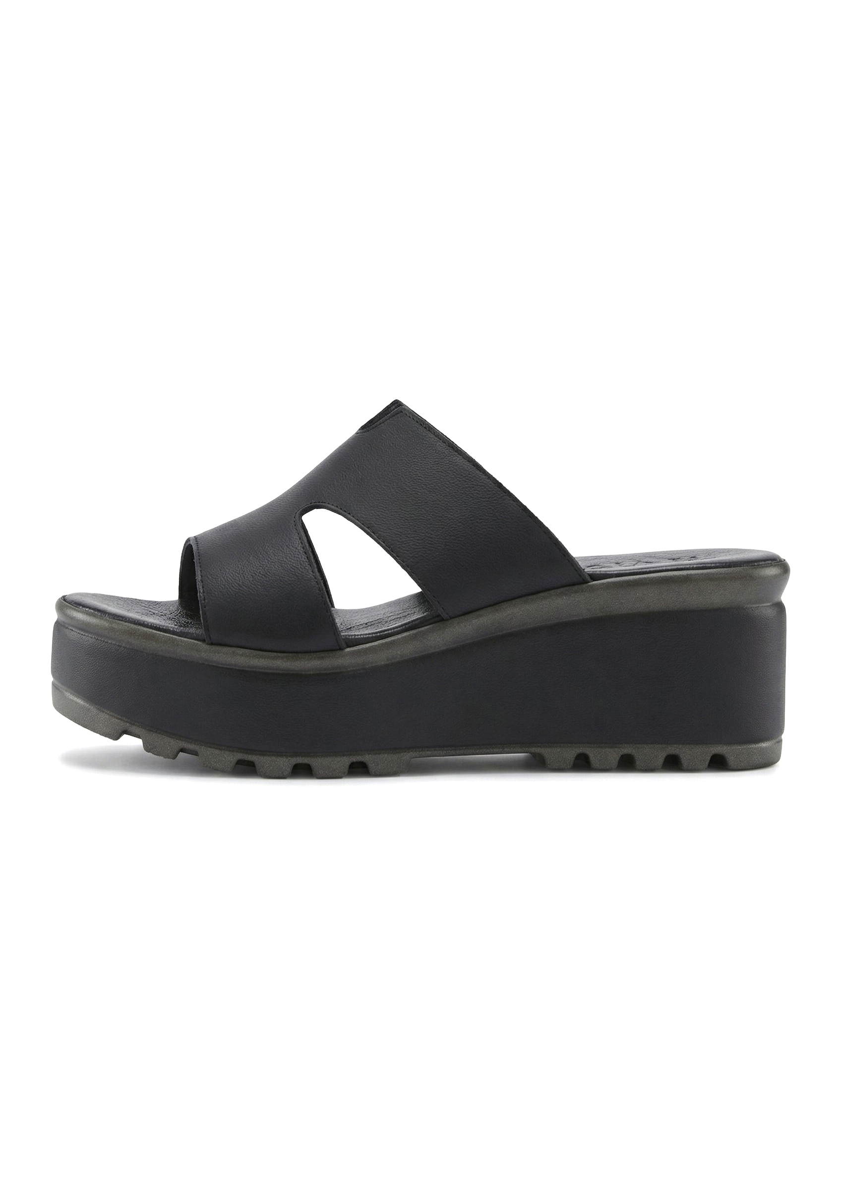 LASCANA Pantolette »Sandale, Sommerschuh, Mule«  aus Leder mit Keilabsatz