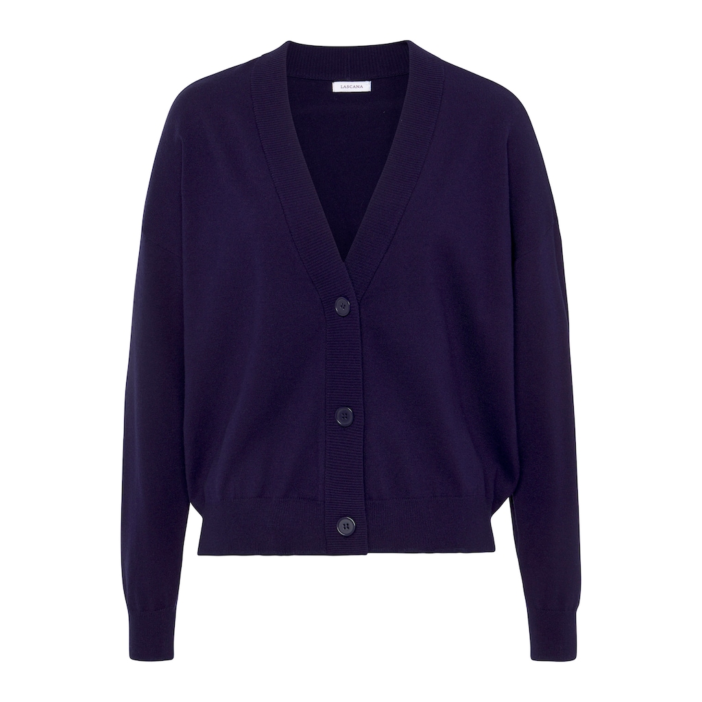 LASCANA Strickjacke, in kurzer Form, Loungewear