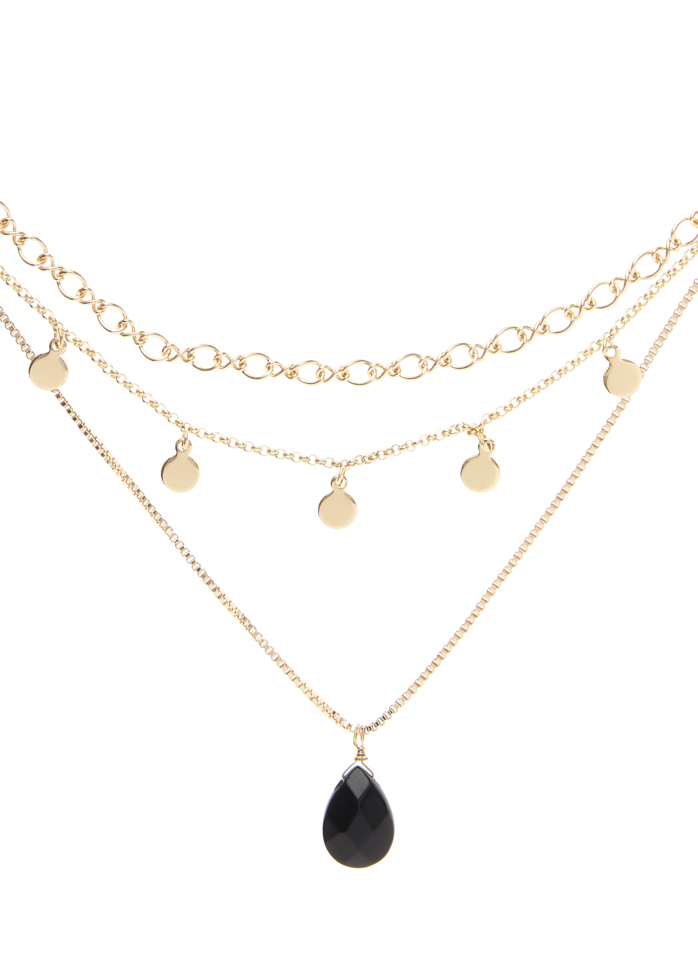 LASCANA Chaîne avec pendentif mit Natursteinanhänger, mehrreihiges Kettenset,Halskette, Halsschmuck