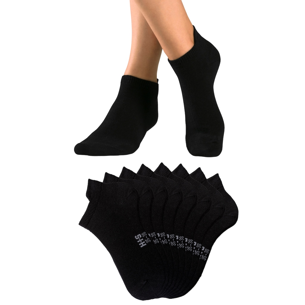 H.I.S Sneakersocken, (Packung, 8 Paar), mit verlängertem Bündchen hinten