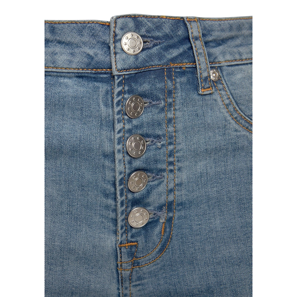 Buffalo High-waist-Jeans, mit modischer Knopfleiste, schmale Skinny-Jeans, Stretch-Qualität