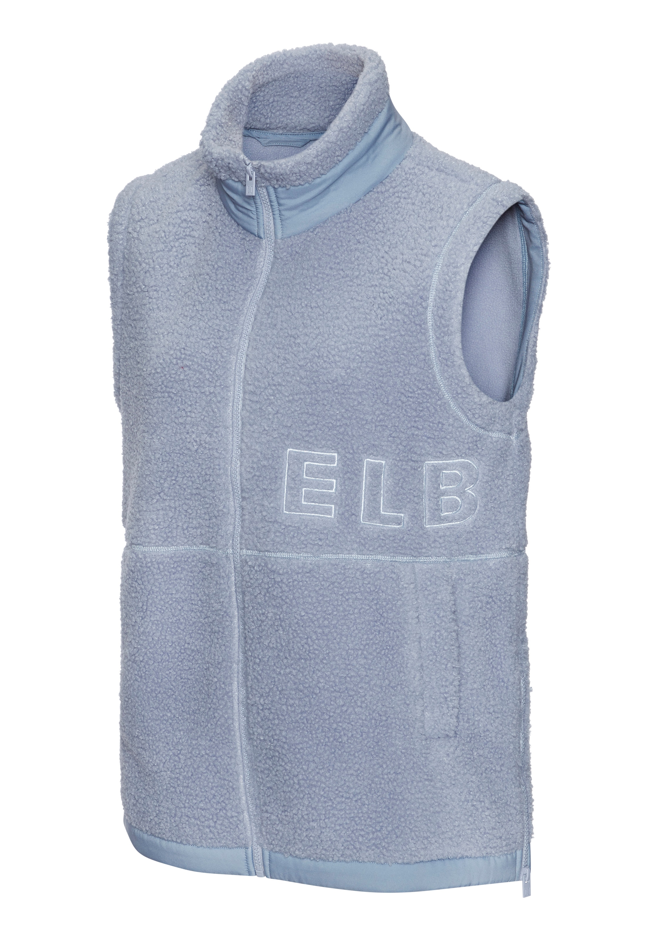 Elbsand Fleeceweste mit grosser Schriftzug-Stickerei