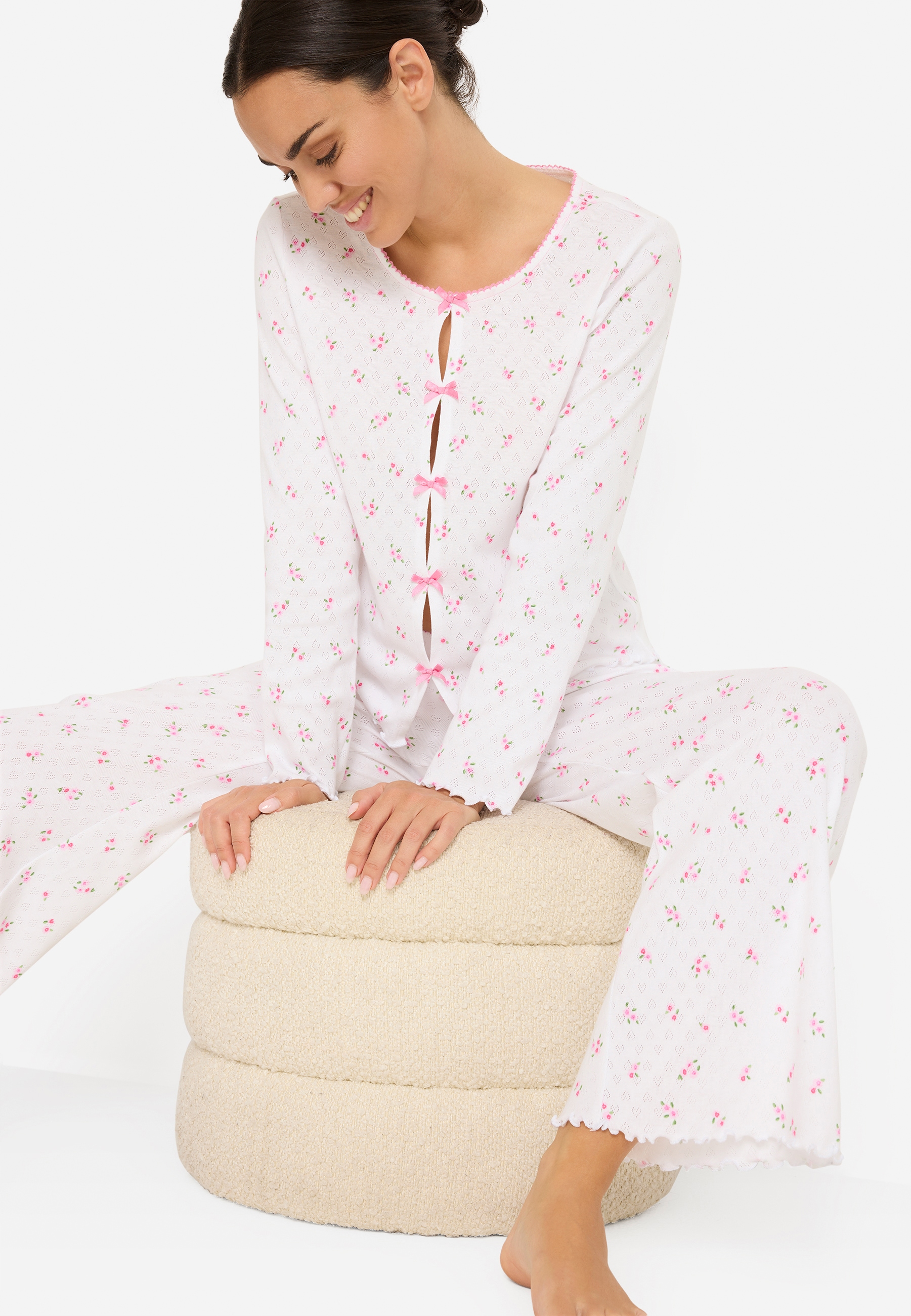 LSCN by LASCANA Pyjama 2 mit süssen Zierschleifen