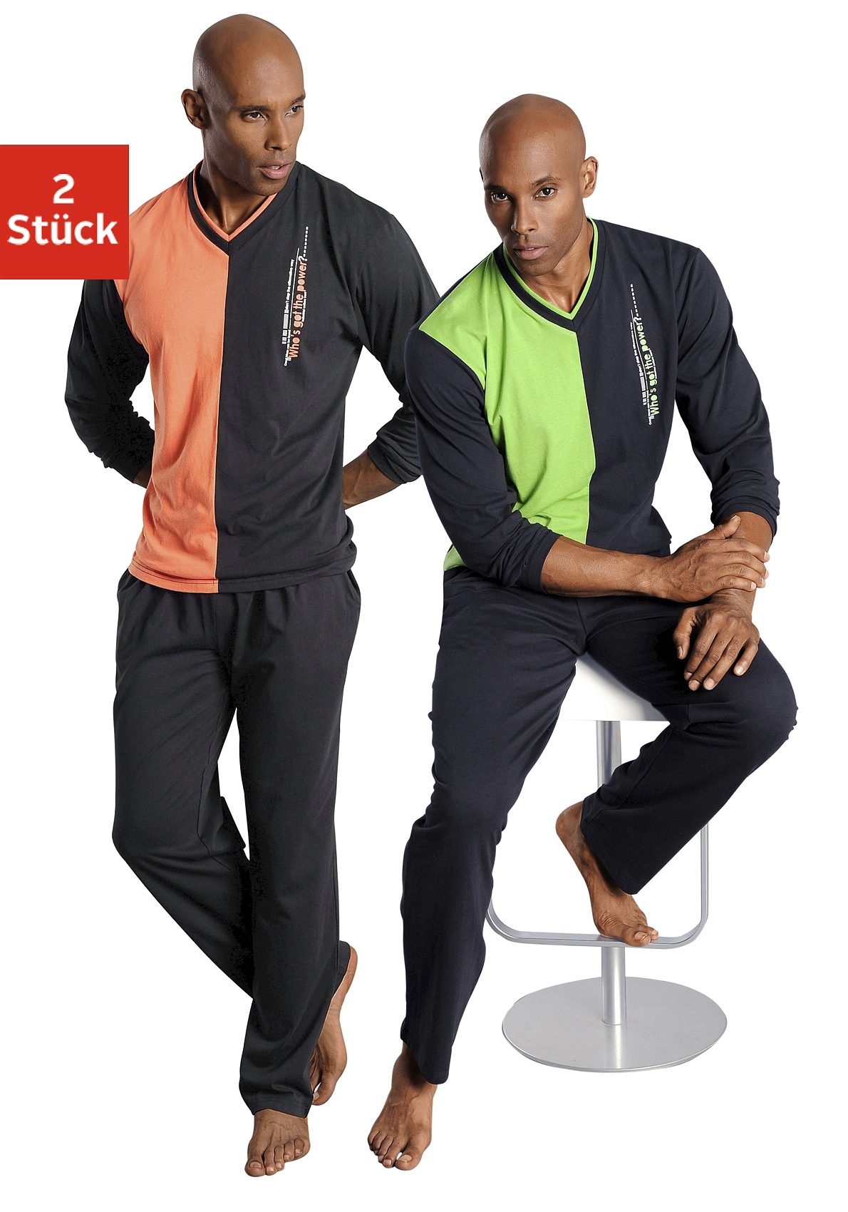 le jogger® Pyjama Packung, 2 Stück, 4 tlg. in langer Form