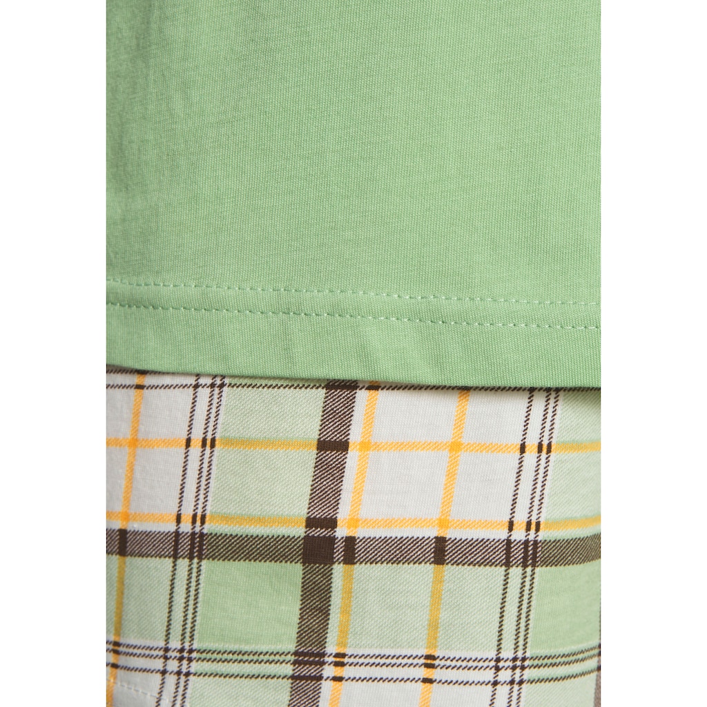 Vivance Dreams Shorty, (Set, 2 Stück), mit karierter Pyjamashorts