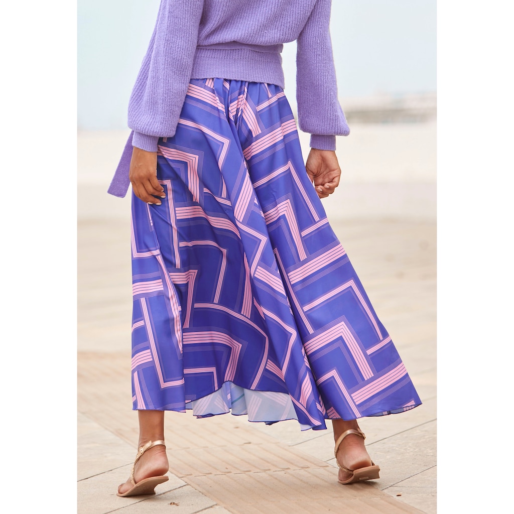 LASCANA Hosenrock, mit grafischem Druck, Culotte, extraweites Bein
