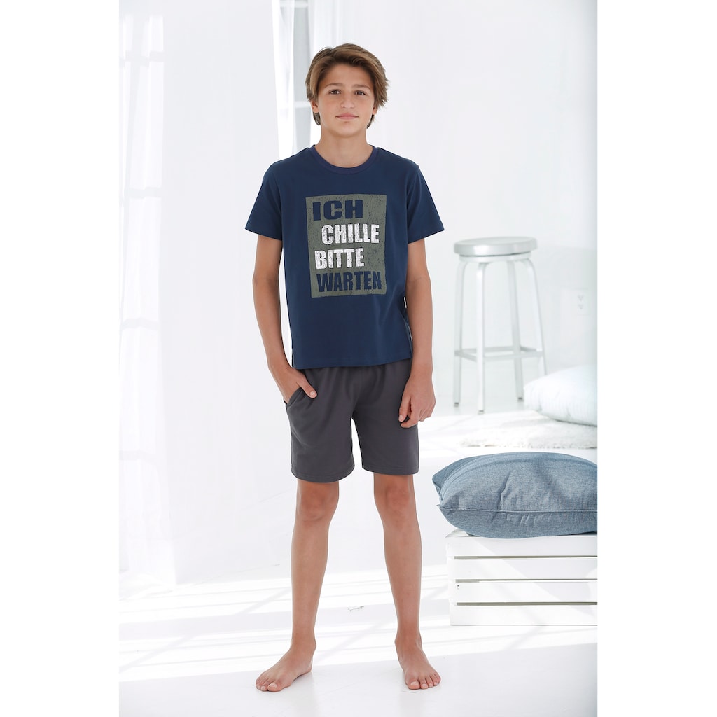 AUTHENTIC LE JOGGER Pyjama, (2 tlg., 1 Stück), Schlafanzug aus Baumwolle