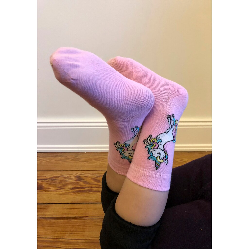 H.I.S Basicsocken, (Packung, 4 Paar), mit Einhorn Motiven