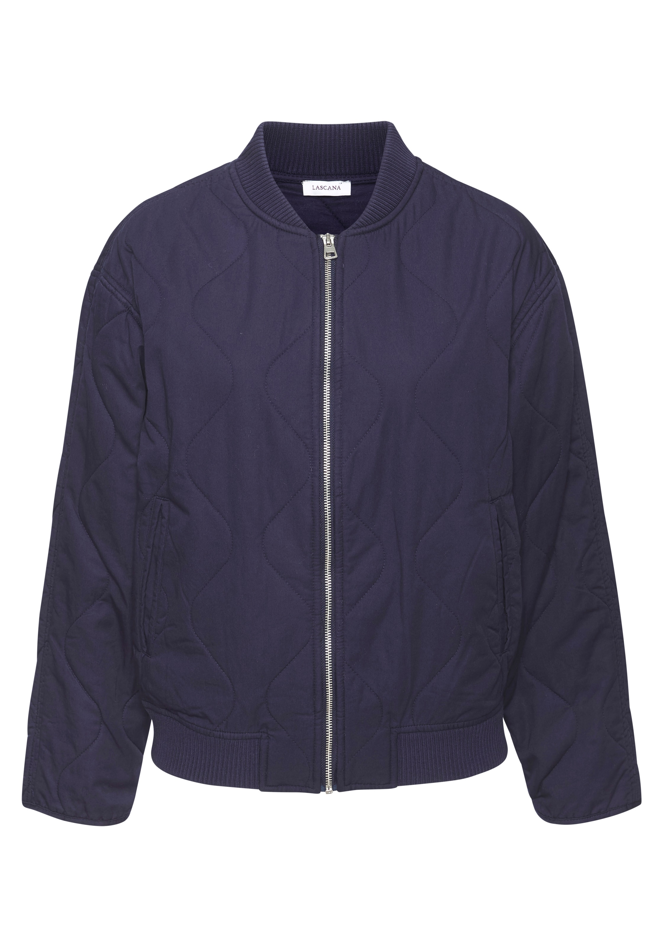 LASCANA Steppjacke, in leicht verwaschener Optik mit Taschen, Bomber-Design