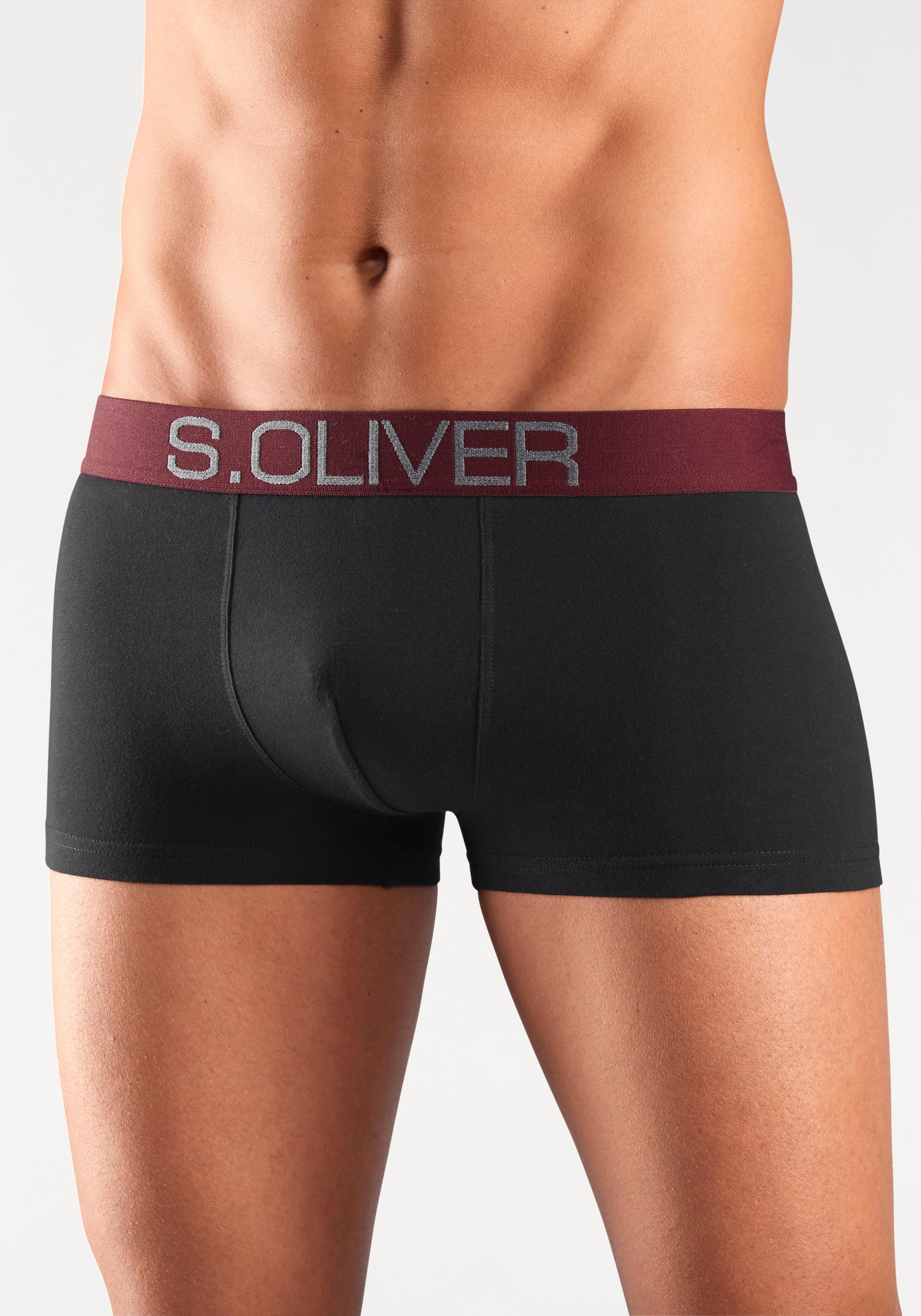 s.Oliver Hipster, (Packung, 4 St.), knapp sitzende Boxershorts für Herren aus Baumwoll-Mix