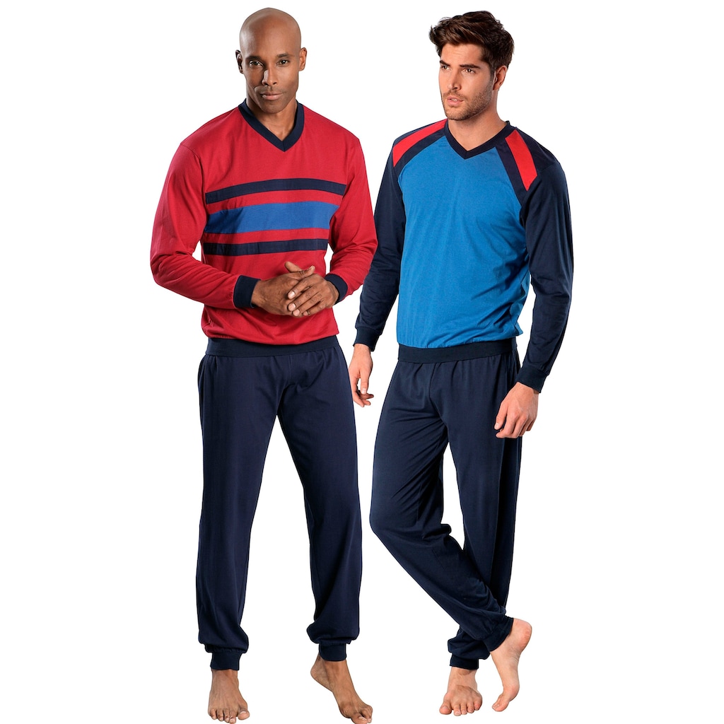 le jogger® Pyjama, (Packung, 4 tlg., 2 Stück), in langer Form
