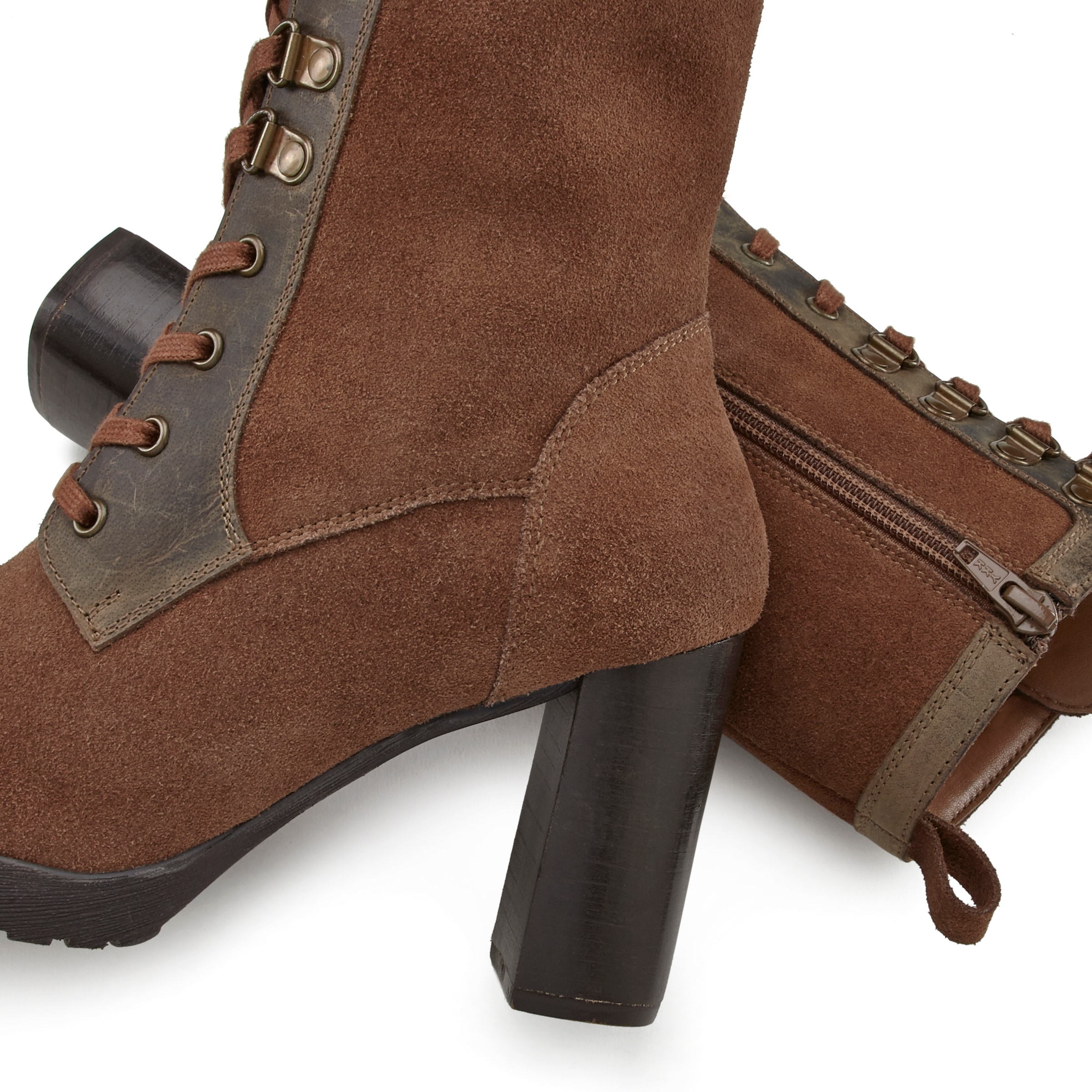 LASCANA Schnürboots, Reissverschlusstiefel, High Heel Stiefelette mit Blockabsatz