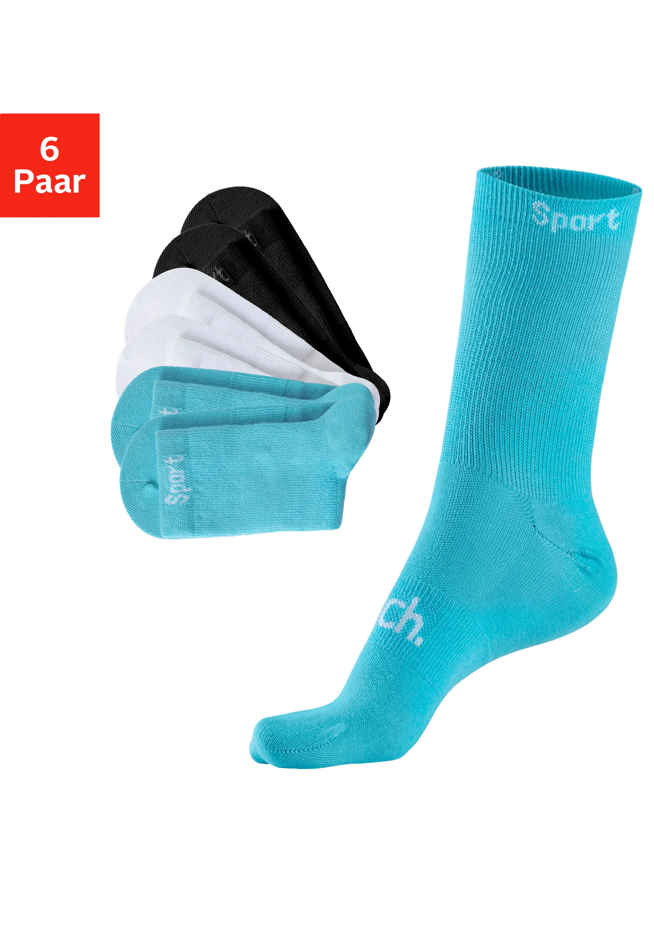 Bench. Sportsocken Packung, 6 Paar tlg. mit antibakterieller Feuchtigkeitsregulierung