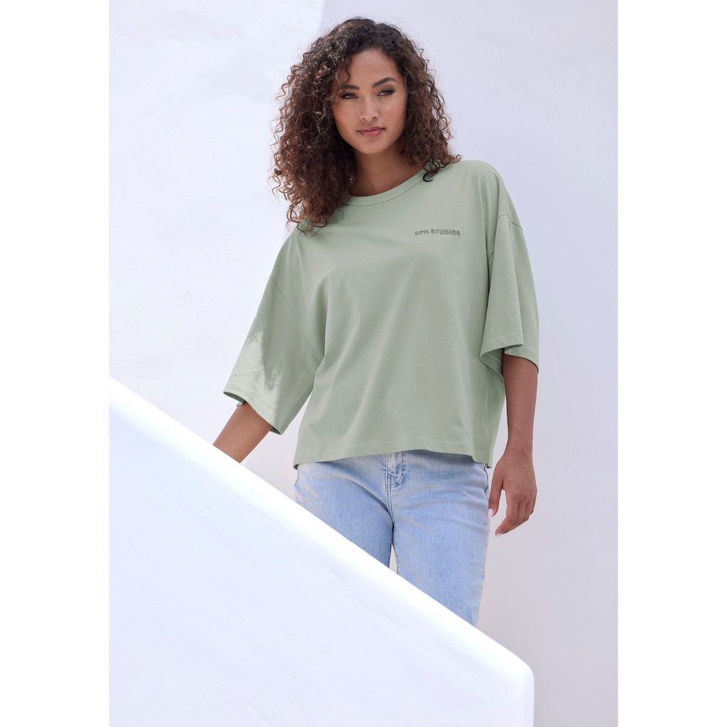 Copenhagen Studios Oversize-Shirt »mit hochwertiger Logostickerei«, aus heavy Bio-Baumwoll-Qualität