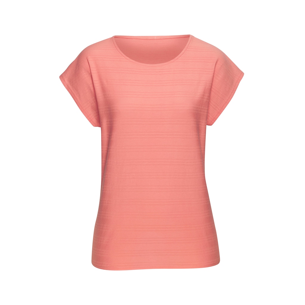Vivance T-Shirt »mit modischer Streifenstruktur«, (Packung), aus weicher Baumwoll-Qualität